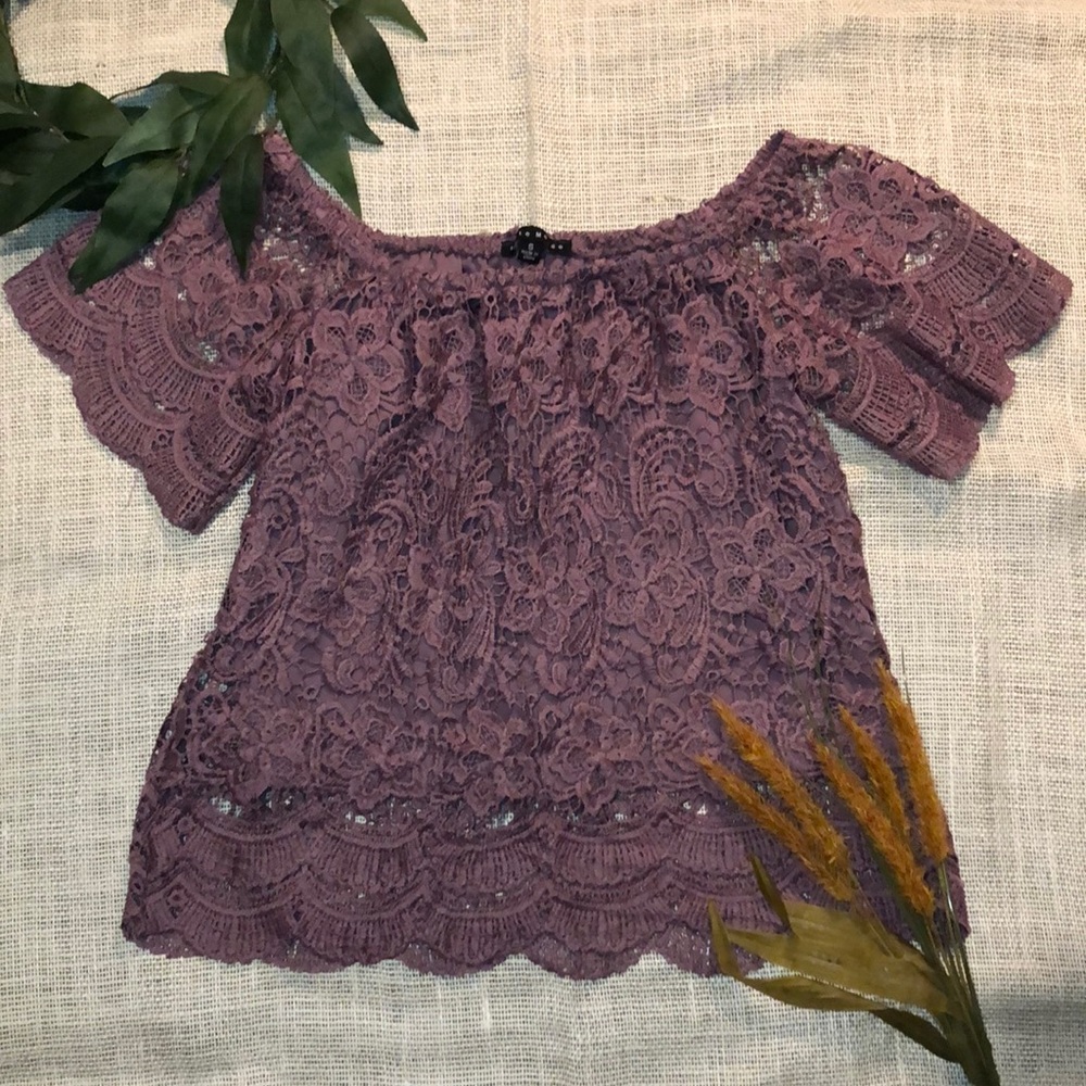 Lace off the shoulder top